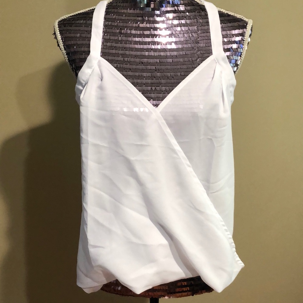 NWOT sheer white top. Size Large